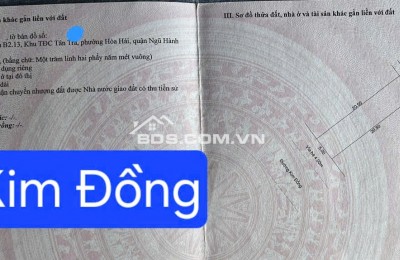 Bán đất mặt tiền đường 7,5m KIM ĐỒNG - gần bãi tắm Tân Trà